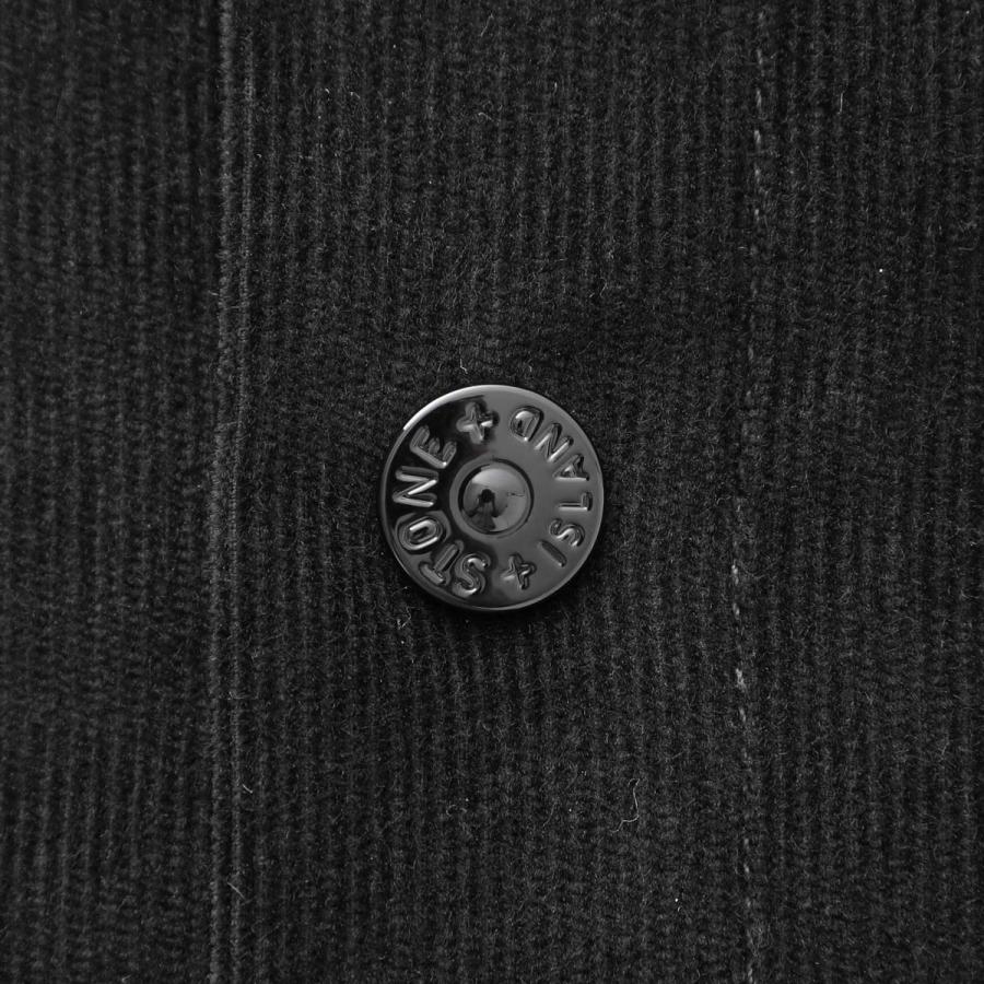 ストーンアイランド STONE ISLAND 長袖レギュラーカラーシャツ 1200040 COTTON MICRO-CORDUROY オーバーシャツ ブラック メンズ l1s151200040-s0144-v0029の画像