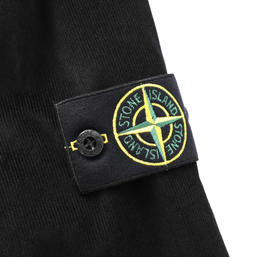 ストーンアイランド STONE ISLAND 長袖レギュラーカラーシャツ 1200040 COTTON MICRO-CORDUROY オーバーシャツ ブラック メンズ l1s151200040-s0144-v0029の画像