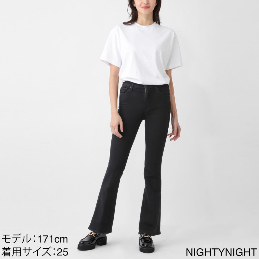 マザー MOTHER ジップフライジーンズ THE WEEKENDER ストレッチ フレアデニムパンツ フレアジーンズ ブラック レディース 1585-1611-a-nighty-nightの画像