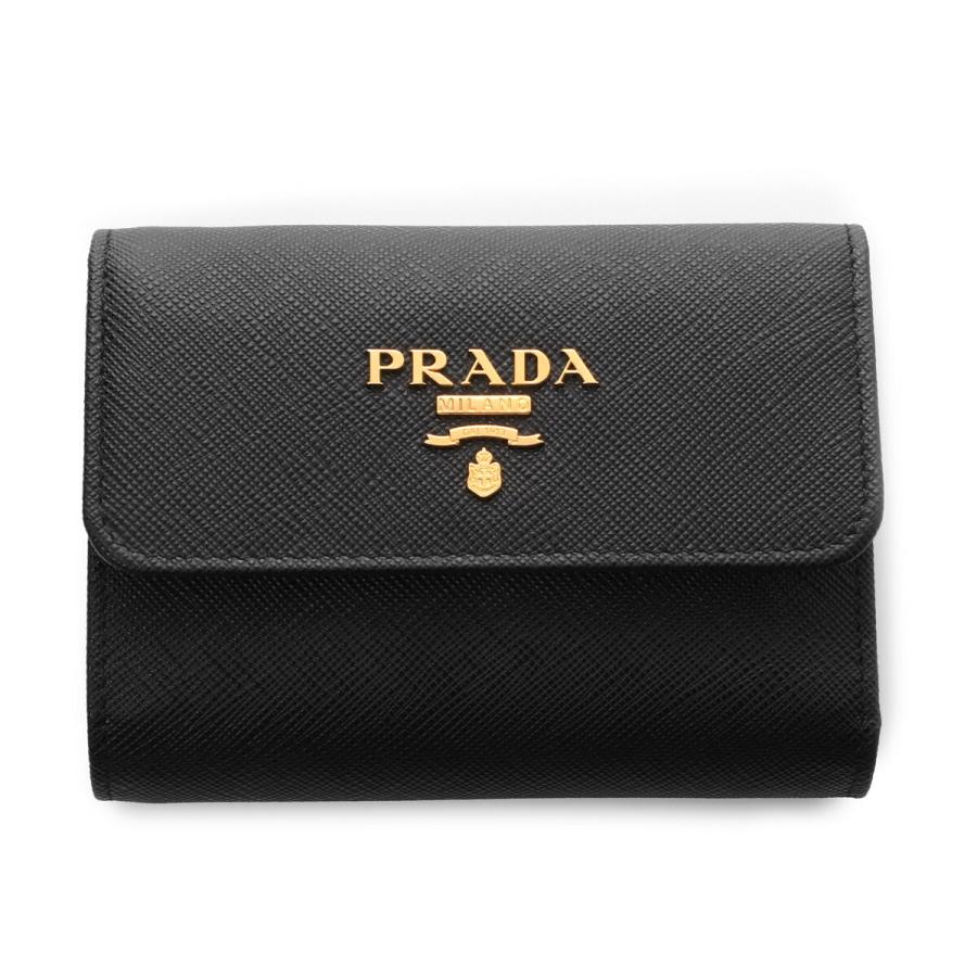 PRADA（プラダ） PRADA 3つ折り財布 小銭入れ付き ブラック レディース