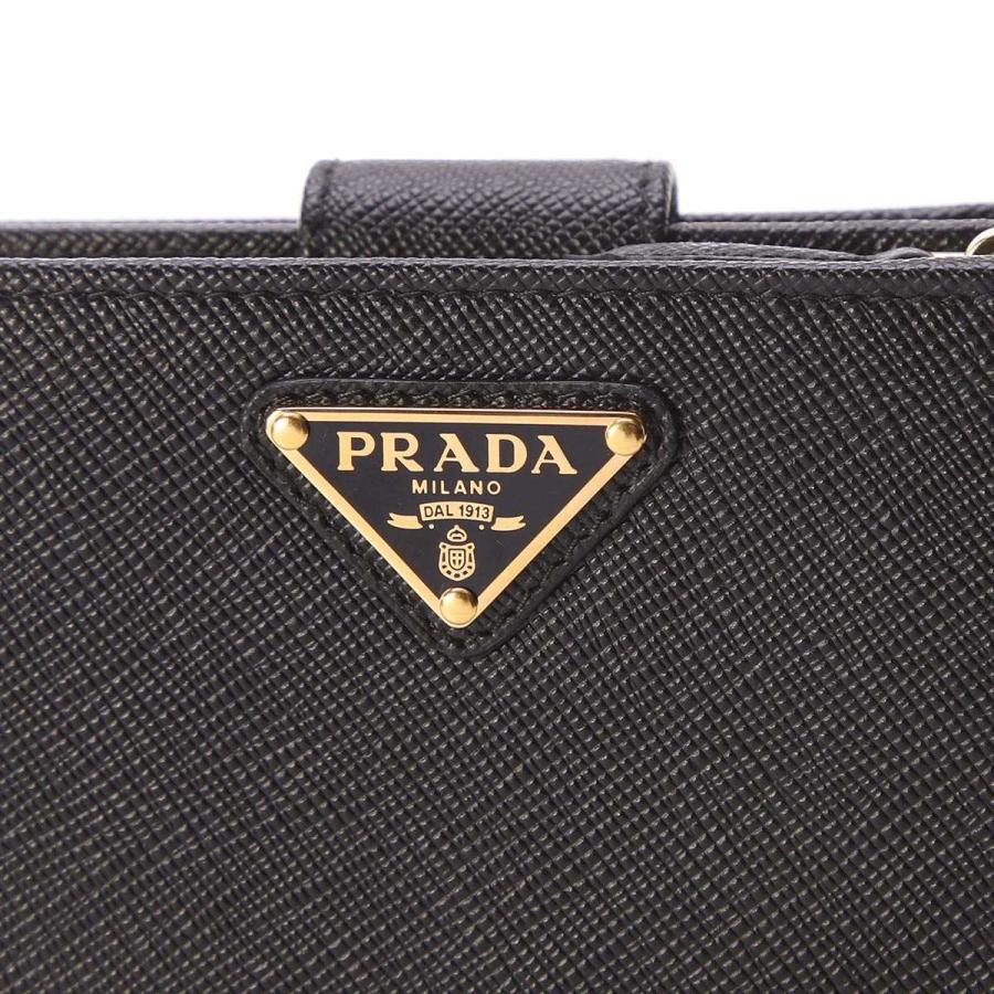 プラダ PRADA 2つ折り財布 小銭入れ付き SAFFIANO TRIANGLE ブラック レディース 1ml018-qhh-f0002｜mb-y｜07