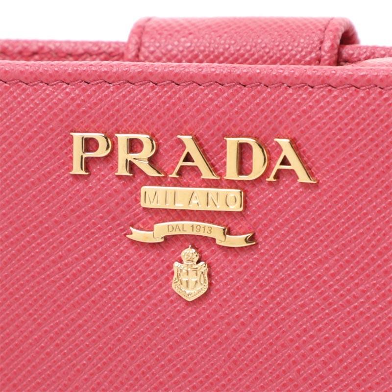 PRADA プラダ 2つ折り財布 小銭入れ付き SAFFIANO METAL ピンク PRADA プラダ 2つ折り財布 小銭入れ付き SAFFIANO METAL ピンク