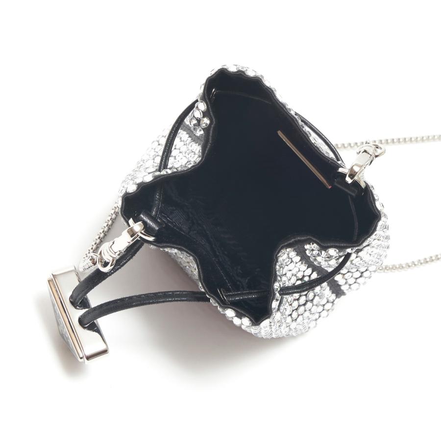 PRADA プラダ ミニショルダーバッグ ポーチ シルバー レディース