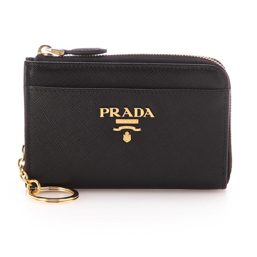 プラダ PRADA キーケース SAFFIANO METAL ブラック レディース 1pp122-qwa-f0002