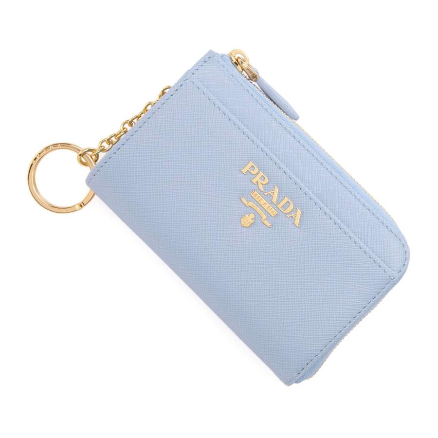 プラダ PRADA キーケース SAFFIANO METAL ブルー レディース 1pp122