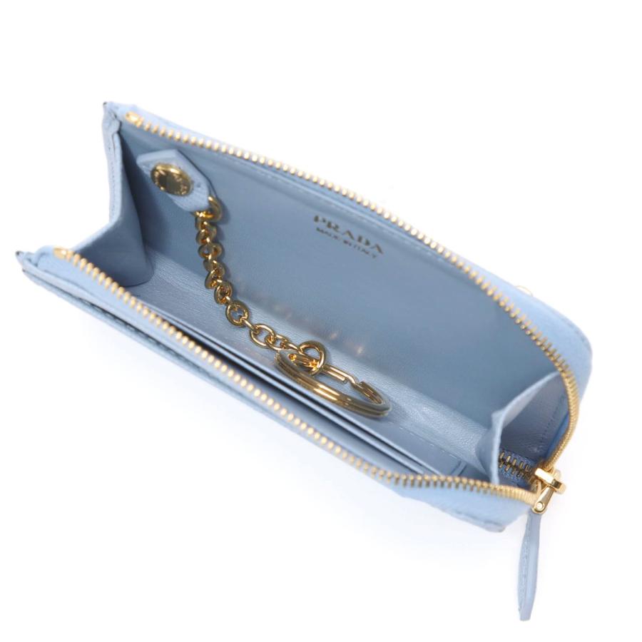 プラダ PRADA キーケース SAFFIANO METAL ブルー レディース 1pp122