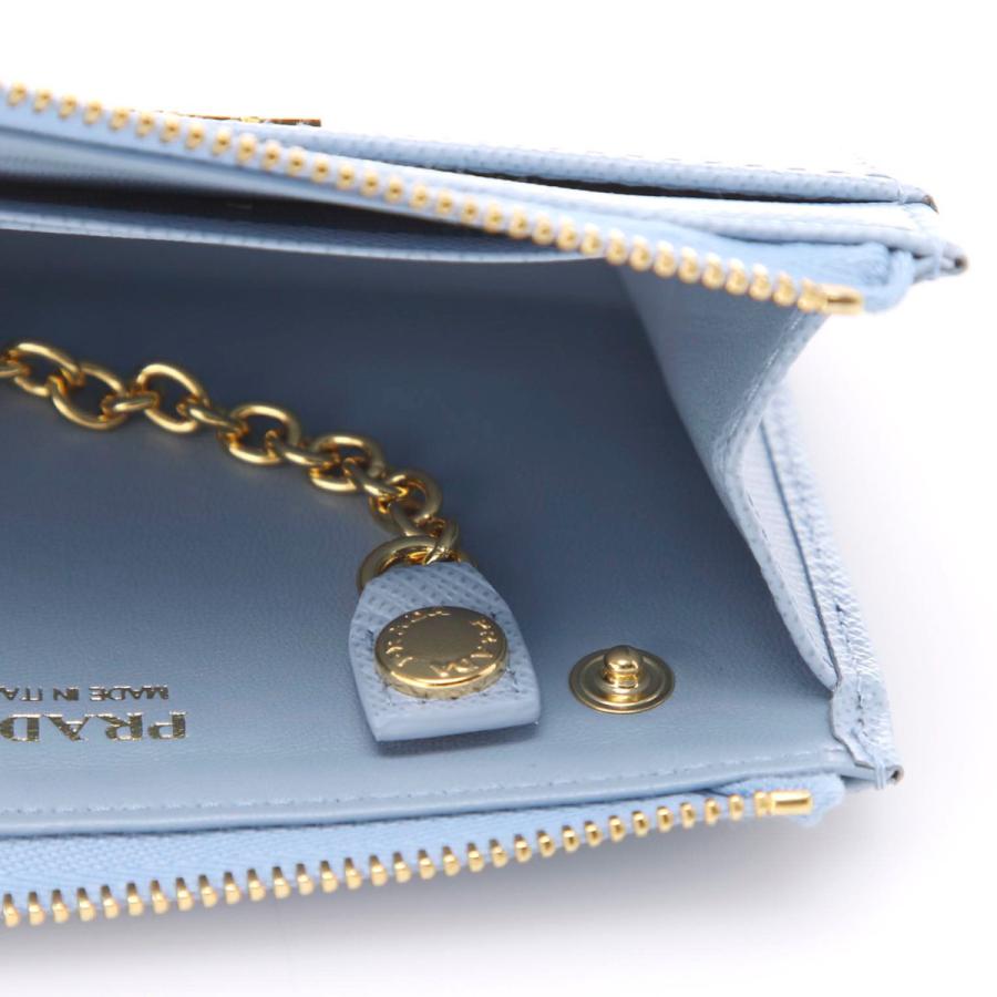 プラダ PRADA キーケース SAFFIANO METAL ブルー レディース 1pp122