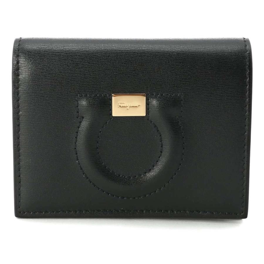 Salvatore Ferragamo ブラック 二つ折り財布 フェラガモ 二つ折り財布 財布 メンズ ブラック 661329 NERO