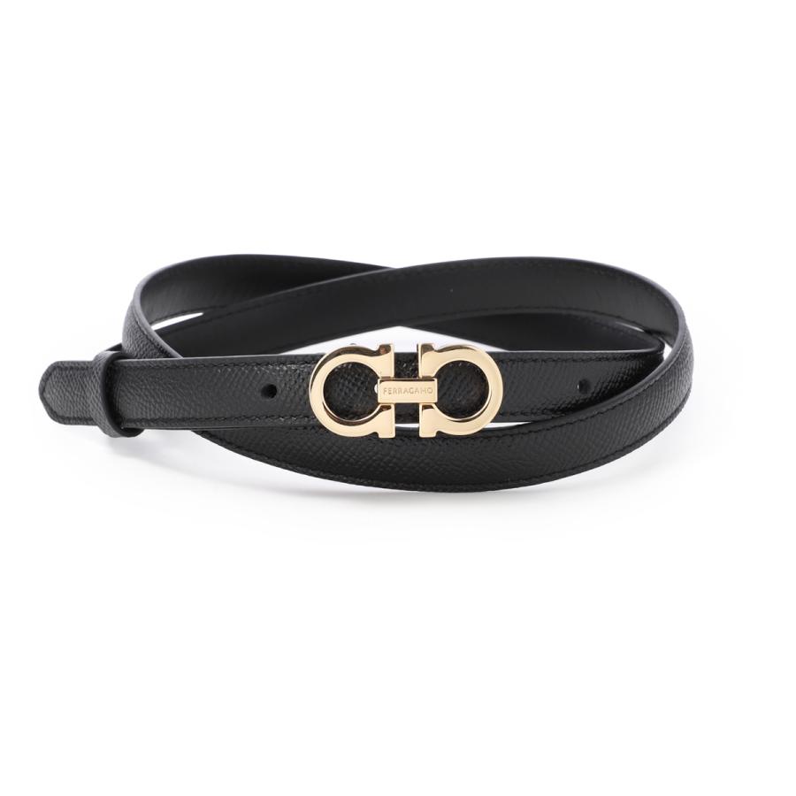 Ferragamo ブラック レディースレザーベルト FERRAGAMO（フェラガモ） ベルト ブラック レディース 23b224-675180