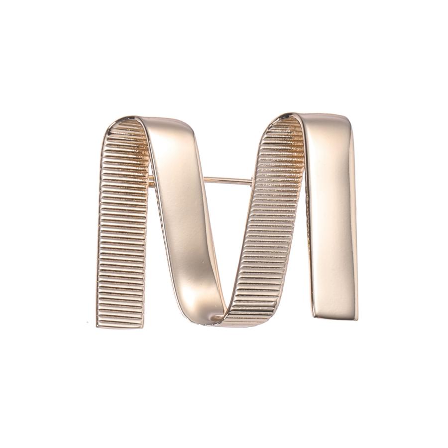 MAX MARA 新品　ブローチ　M イエローゴールド Max Mara（マックスマーラ） ブローチ MGROSGRAINPIN ゴールド