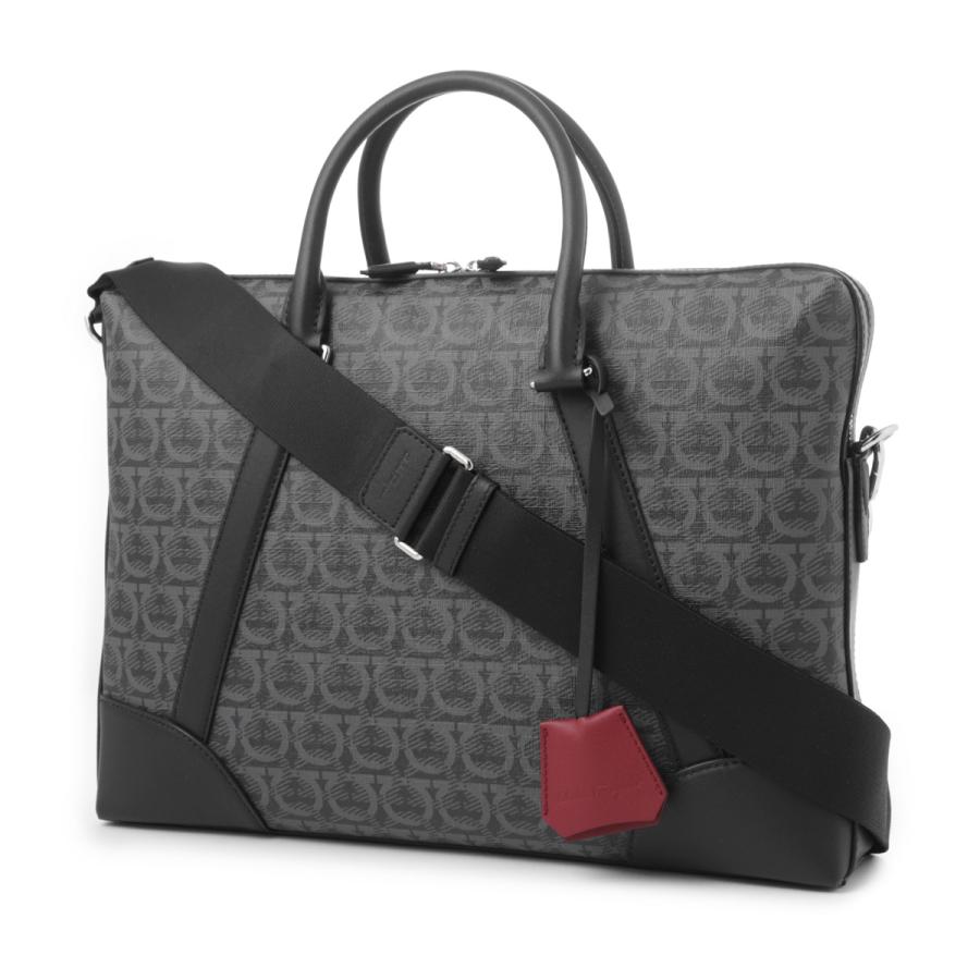 フェラガモ FERRAGAMO (Salvatore Ferragamo) ブリーフケース TRAVEL ブラック メンズ 24a197