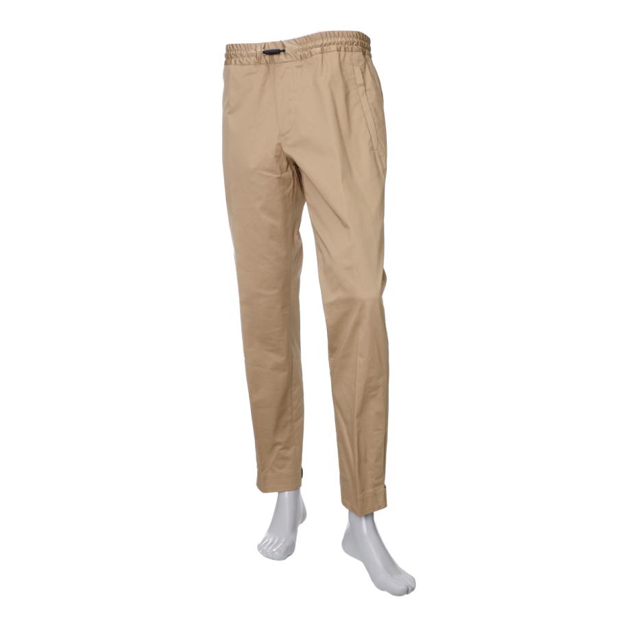 モンクレールコットンギャバジンワイドパンツラバーロゴホワイト40