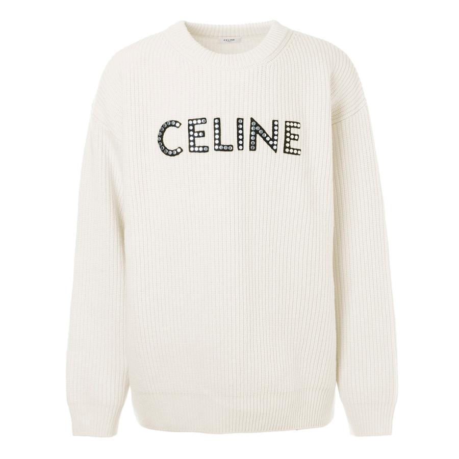 セリーヌ CELINE クルーネックニット ホワイト メンズ 2a68w-642q-01ow 