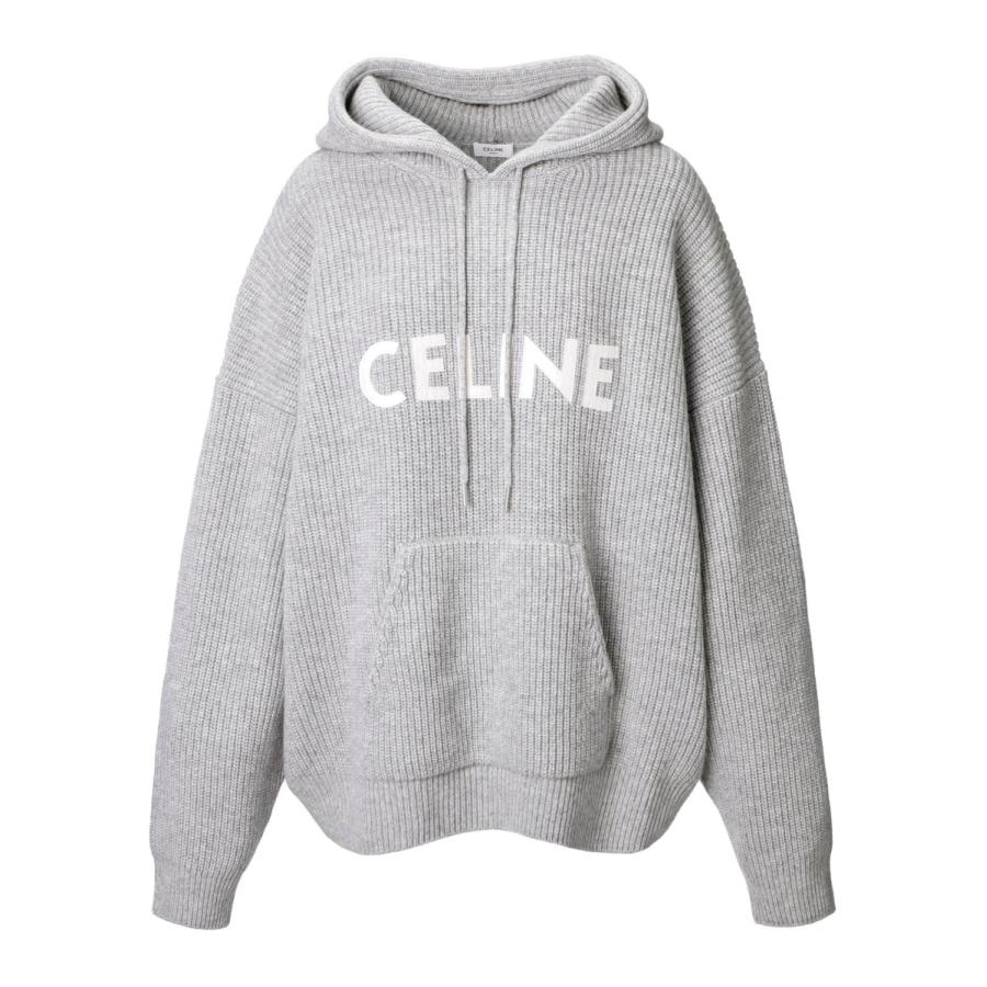 CELINE（セリーヌ） ニットパーカ フーディ グレー メンズ 2a85w-423p