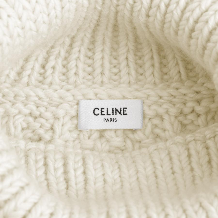 CÉLINE アイボリー リブ編みハイネックセーター