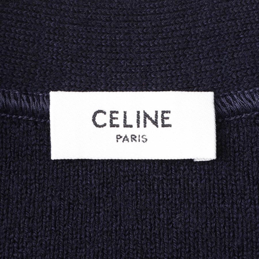 セリーヌ CELINE Vネック カーディガン CELINE COLLEGE CARDIGAN ブルー メンズ 2ad9o-830i-07mr｜mb-y｜08