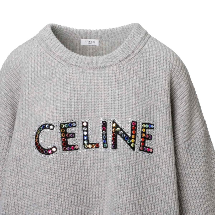 CELINE セリーヌ クルーネックニット セーター グレー メンズ CELINE セリーヌ クルーネックニット セーター グレー メンズ
