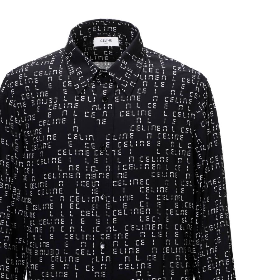 CELINE（セリーヌ） ワイドカラーシャツ ブラック メンズ 2c813-977n