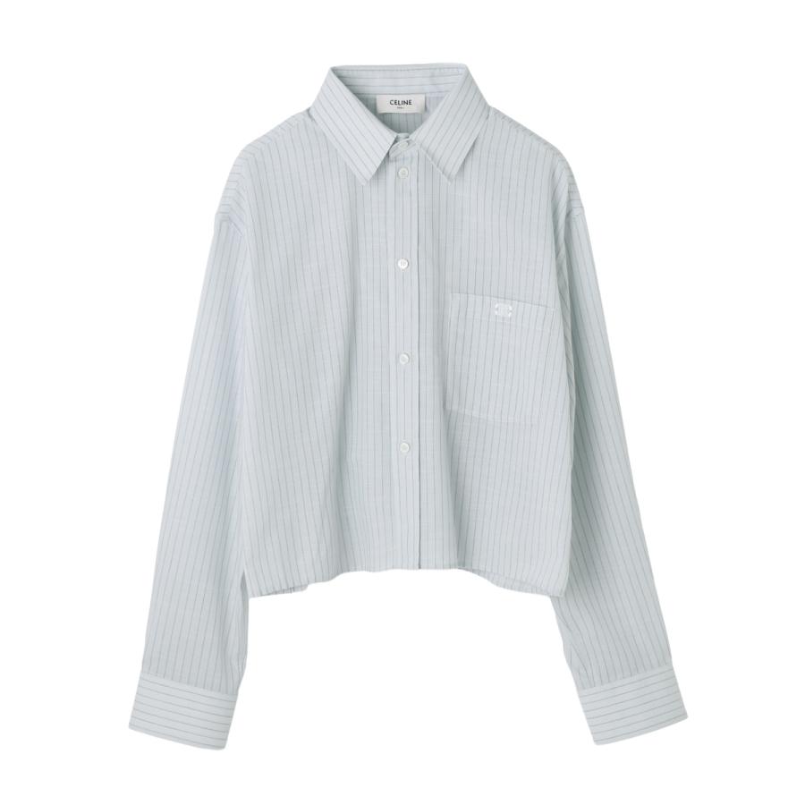[あす着] セリーヌ CELINE 長袖シャツ クロップドシャツ レディース CHEMISE TRIOMPHE CROPPED CELINE（セリーヌ） 長袖シャツ CHEMISE TRIOMPHE CROPPED クロップド