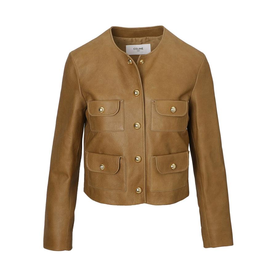CELINE（セリーヌ） レザージャケット VESTE COL PUR 4 POCHES ピュア