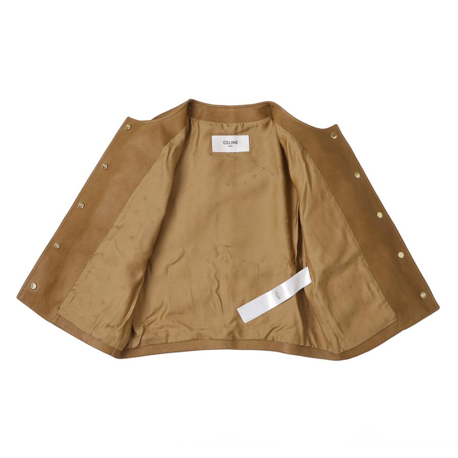 CELINE（セリーヌ） レザージャケット VESTE COL PUR 4 POCHES ピュア