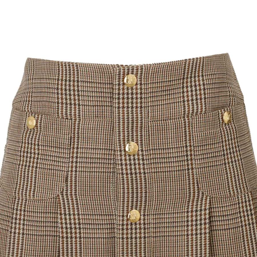 CELINE（セリーヌ） プリーツスカート ミニスカート ブラウン