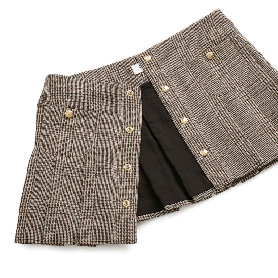 CELINE（セリーヌ） プリーツスカート ミニスカート ブラウン