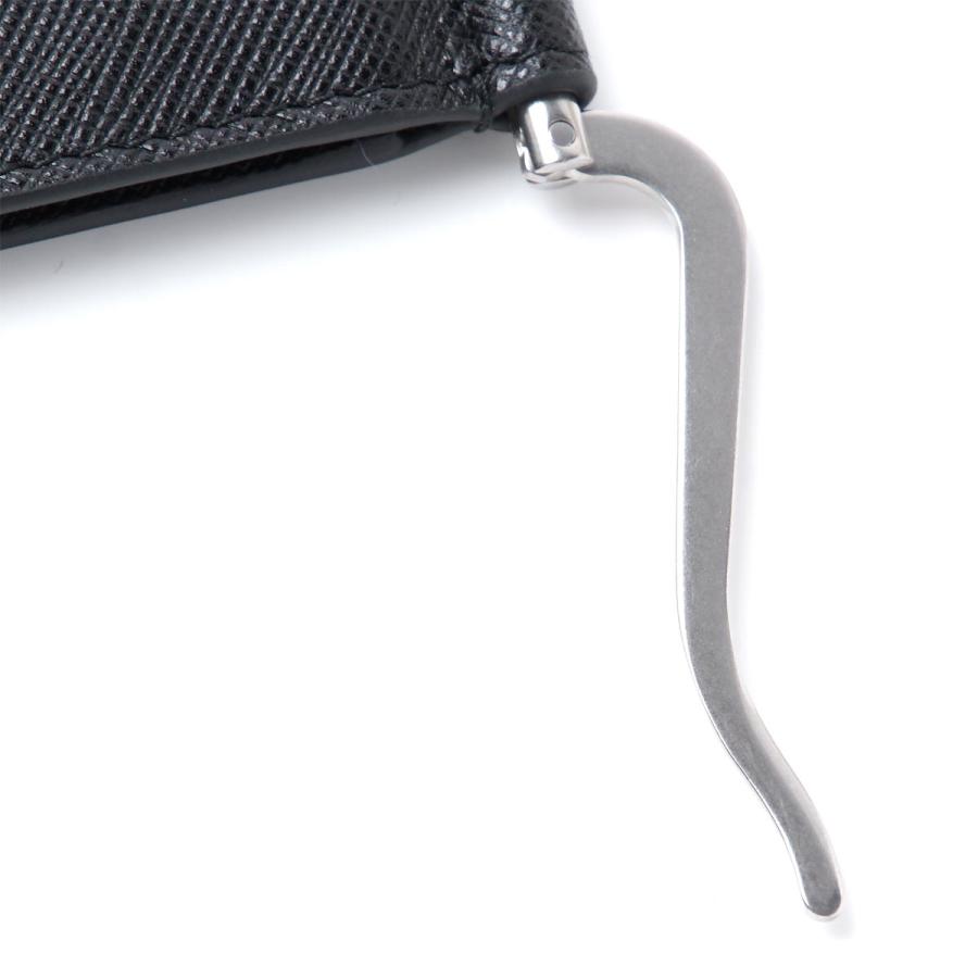 PRADA ブラックレザー マネークリップ(即日発送) PRADA マネークリップ財布 2MN077 QME F0632 ブラック ゴールド