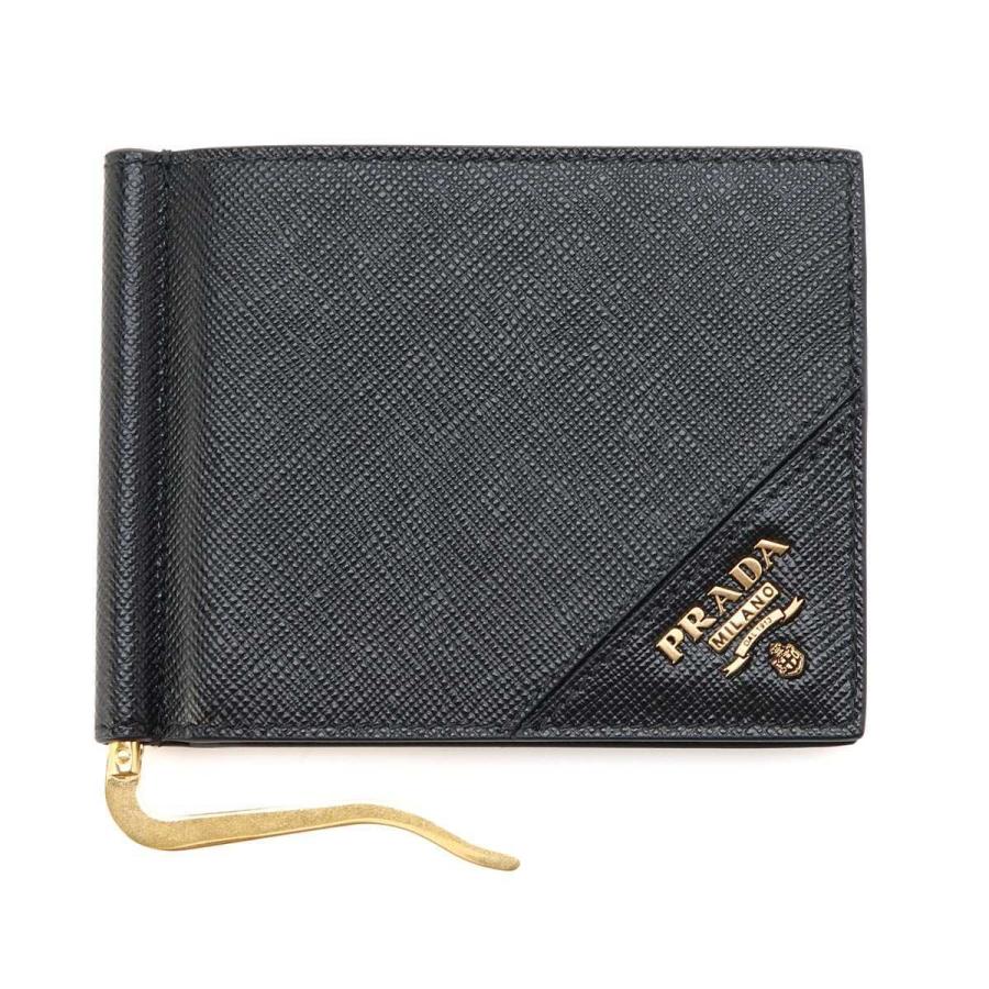 PRADA プラダ マネークリップ SAFFIANO METAL ブラック メンズ