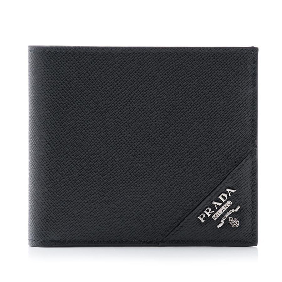 PRADA（プラダ） PRADA 2つ折り財布 ブラック メンズ 2mo513-qme-f0002