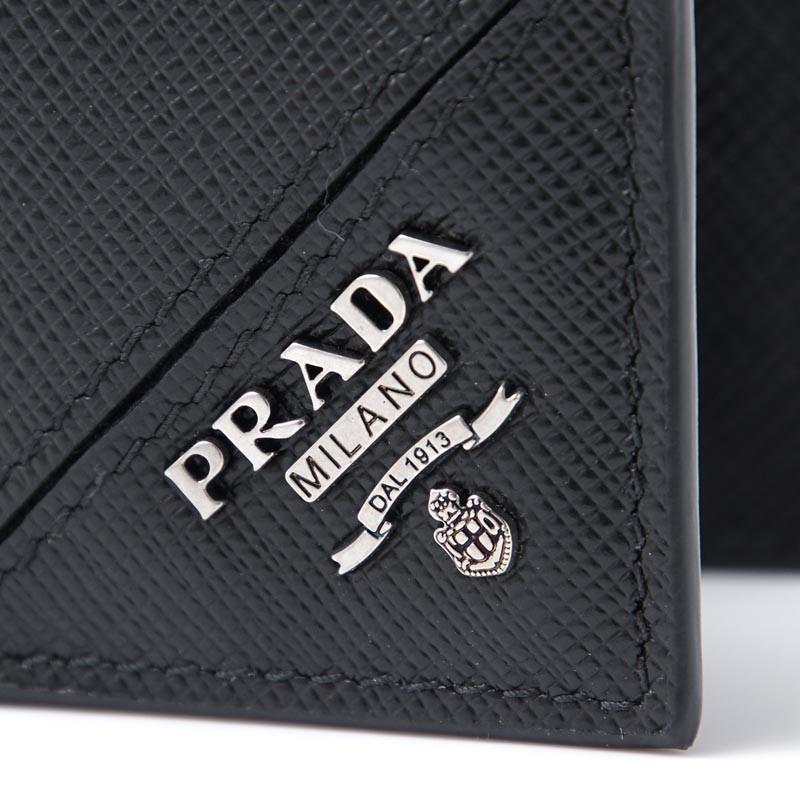 PRADA（プラダ） PRADA 2つ折り財布 ブラック メンズ 2mo513-qme-f0002