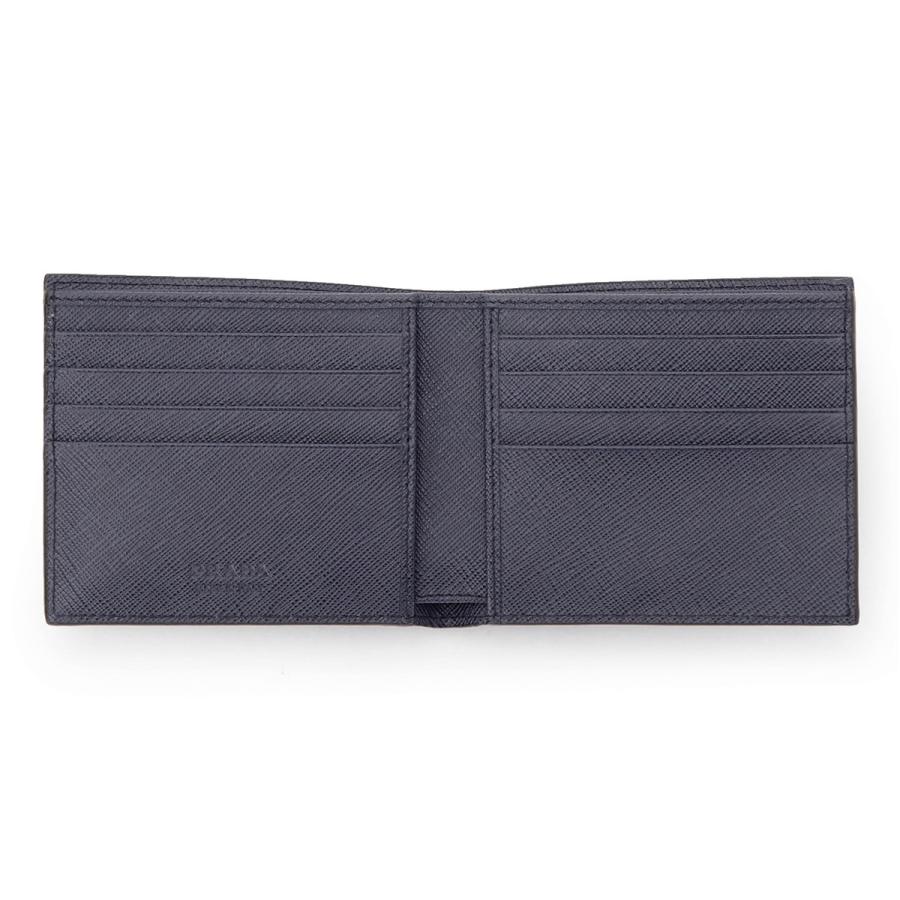 PRADA（プラダ） PRADA 2つ折り財布 SAFFIANO METAL ブルー メンズ