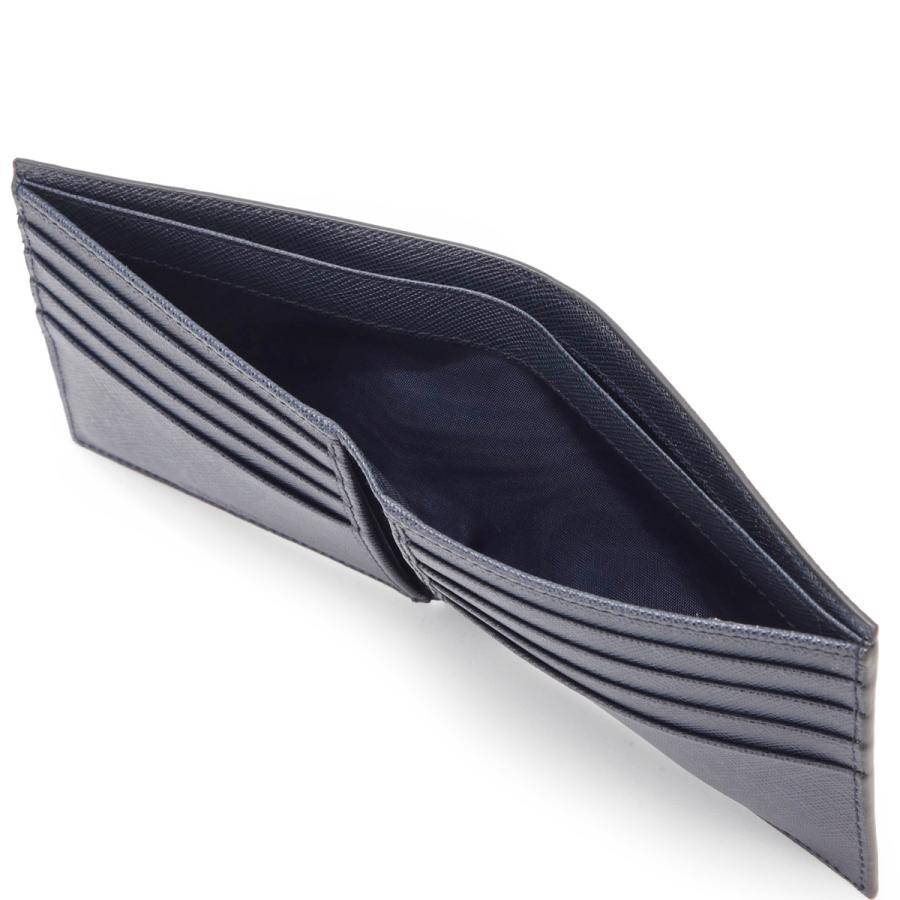 PRADA（プラダ） PRADA 2つ折り財布 SAFFIANO METAL ブルー メンズ