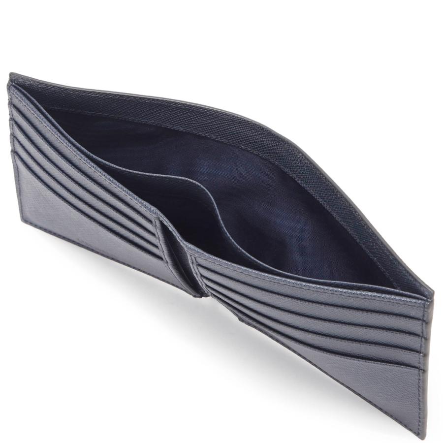 PRADA（プラダ） PRADA 2つ折り財布 SAFFIANO METAL ブルー メンズ