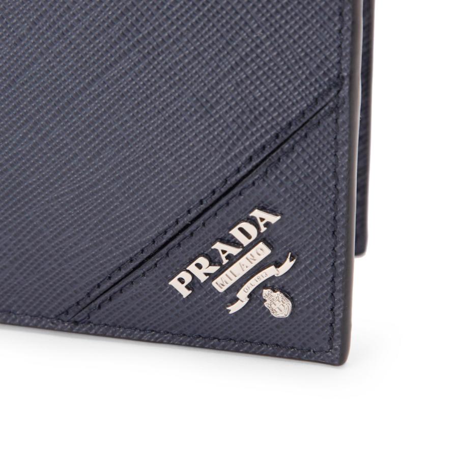 PRADA（プラダ） PRADA 2つ折り財布 SAFFIANO METAL ブルー メンズ