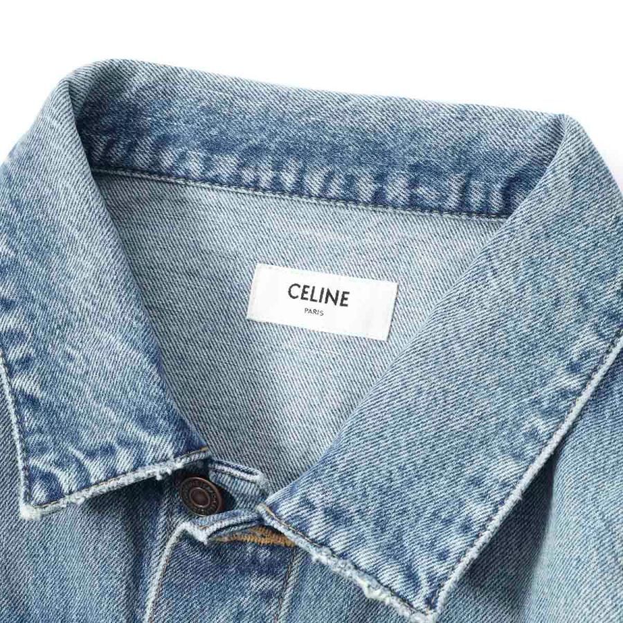 セリーヌ CELINE デニムジャケット ブルー メンズ 2q297-571q-08yc セリーヌ CELINE デニムジャケット ブルー メンズ 2q297-571q-08yc