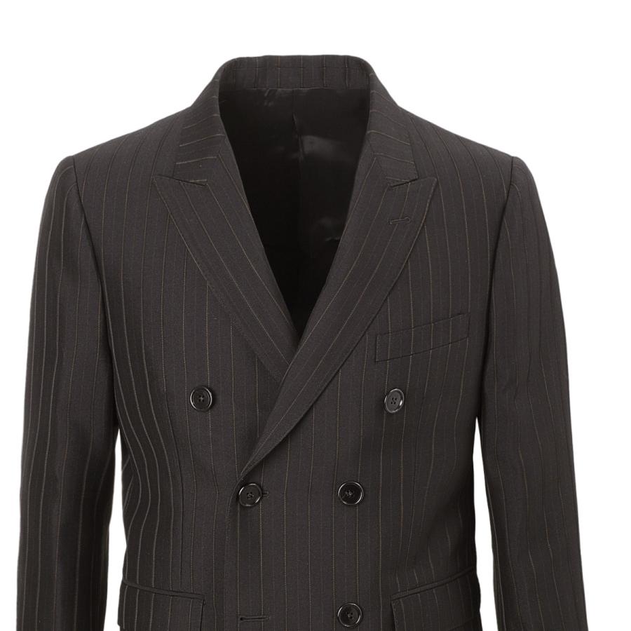 【美品、付属品あり】CELINE チョークストライプダブルジャケット 44 CELINE（セリーヌ） ダブルジャケット VESTE CARNABY 6B COL CRANTE