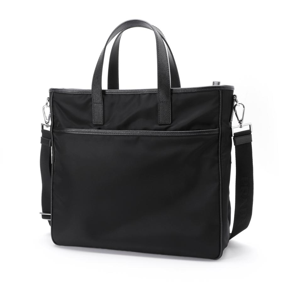 【美品】PRADA プラダ　ビジネスバッグ　トートー　ナイロン　レザー　ブラック PRADA プラダ トートバッグ 2WAY ビジネスバッグ ブラック メンズ