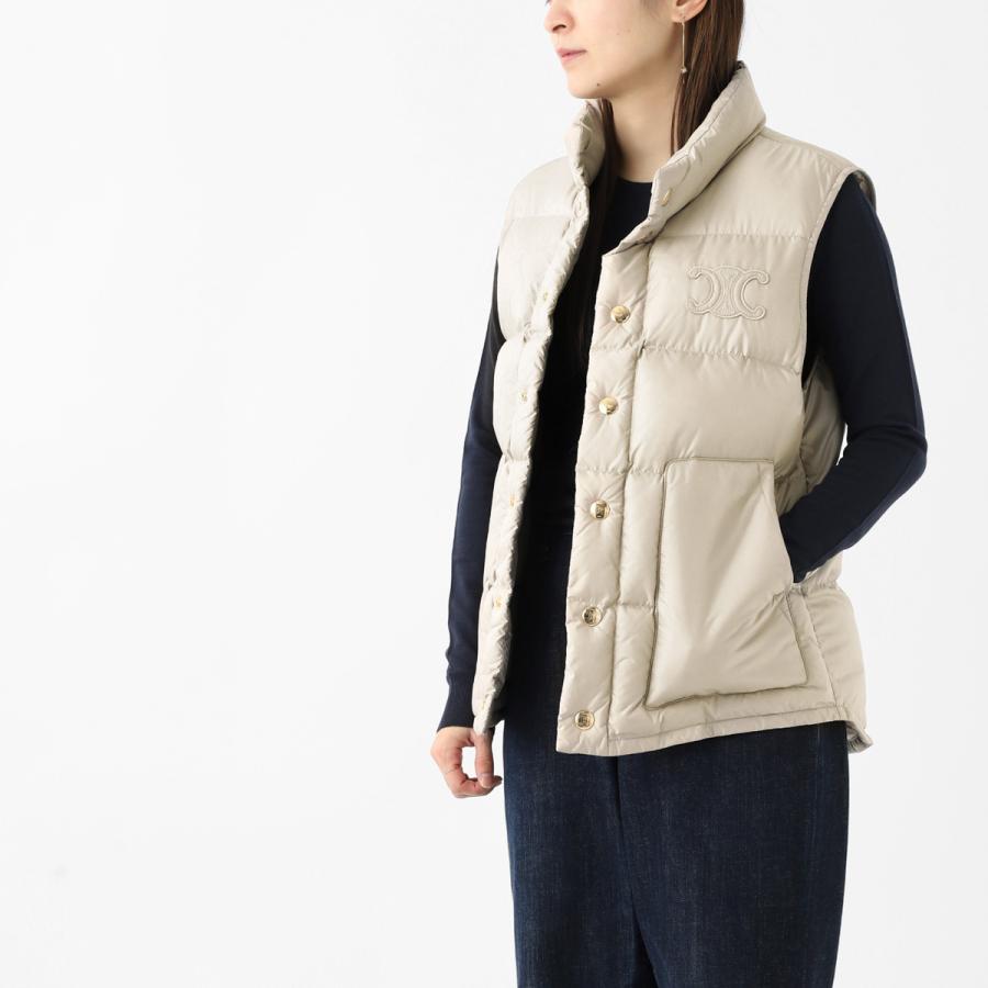 CELINE セリーヌ 中綿入りベスト ジレ ベージュ レディース 2w741-880n 