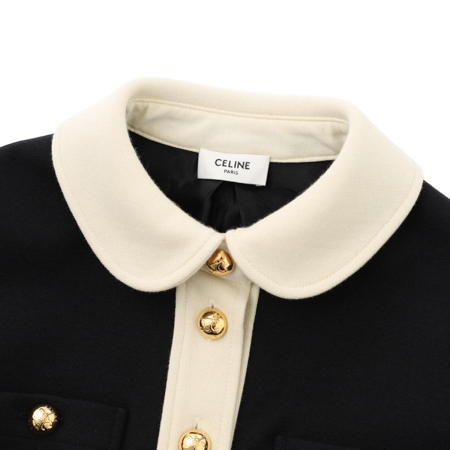 CELINE セリーヌ ドット柄 トリオンフボタン シルク シアー ミニワンピース ドレス ブラック/ベージュ レディース 2R59K153J.18BV CELINE - CELINE】セリーヌ トリオンフ ミニドレス/ワンピースの通販