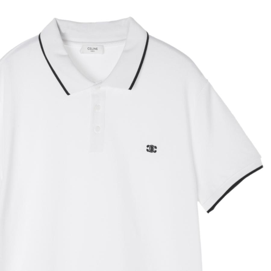 CELINE ホワイト　ポロシャツ CELINE（セリーヌ） ポロシャツ POLO CLASSIQUE BRODE TRIOMPHE