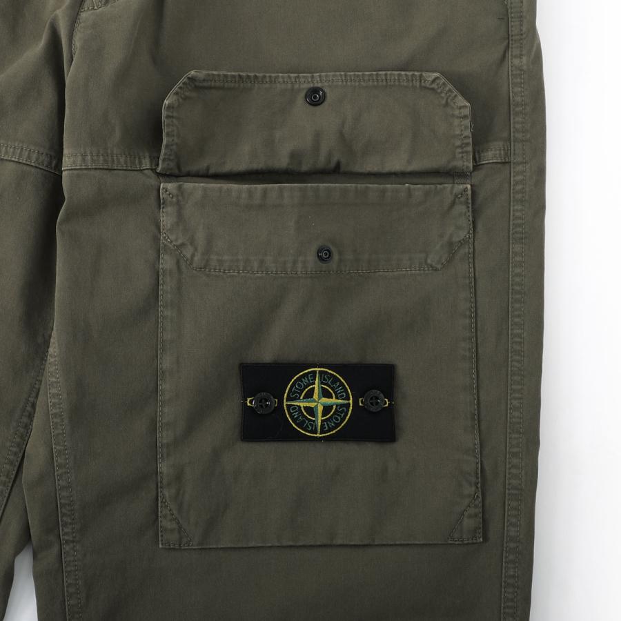 ストーンアイランド STONE ISLAND カーゴパンツ 3100010 ORGANIC COTTON STRETCH BROKEN TWILL 'OLD' EFFECT グリーン メンズの画像