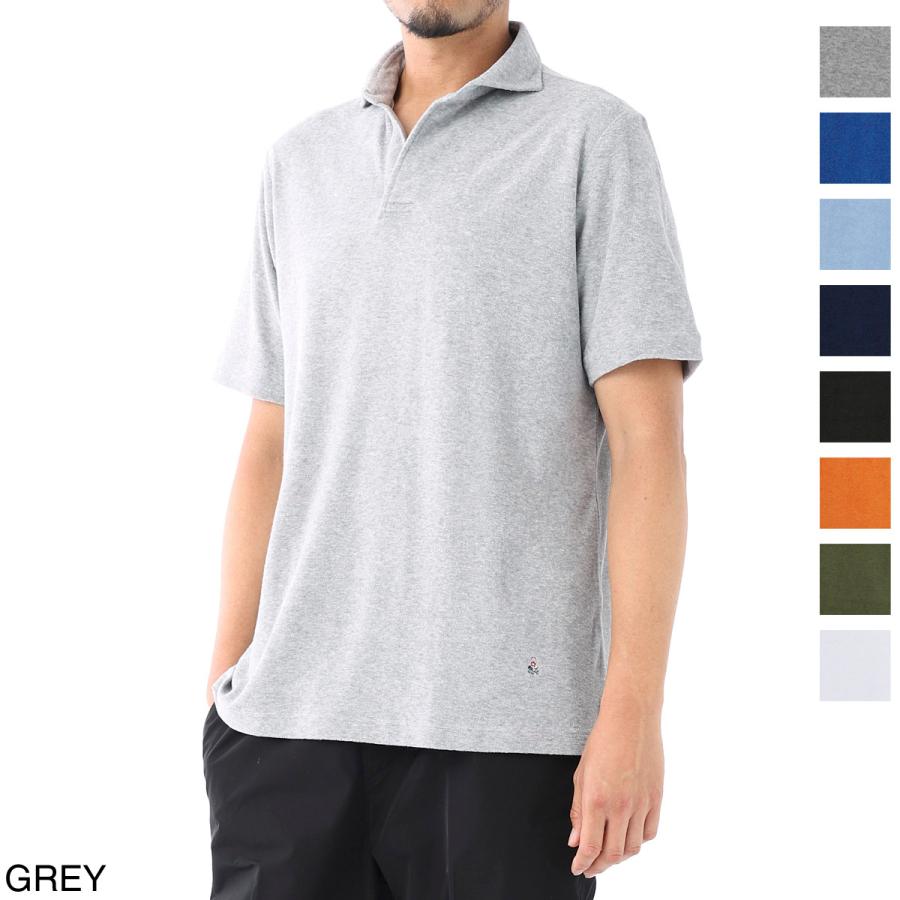 GUY ROVERポロシャツ　ブルーグレー GUY ROVER ギローバー 半袖ポロシャツ JERSEY ワイドカラー