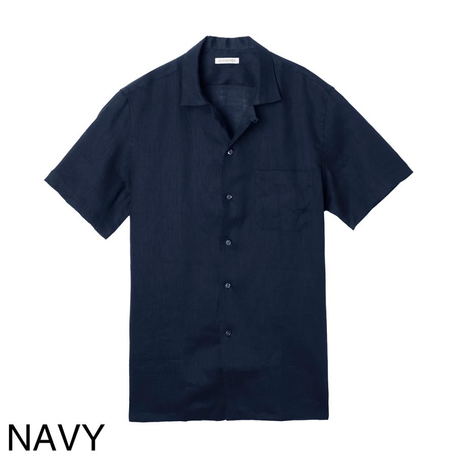 GUY ROVER（ギローバー） 半袖リネンシャツ WASH オープンカラーシャツ