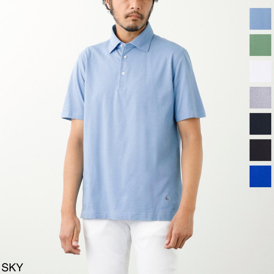 GUY ROVERポロシャツ　ブルーグレー GUY ROVER ギローバー 半袖ポロシャツ JERSEY セミワイドカラー