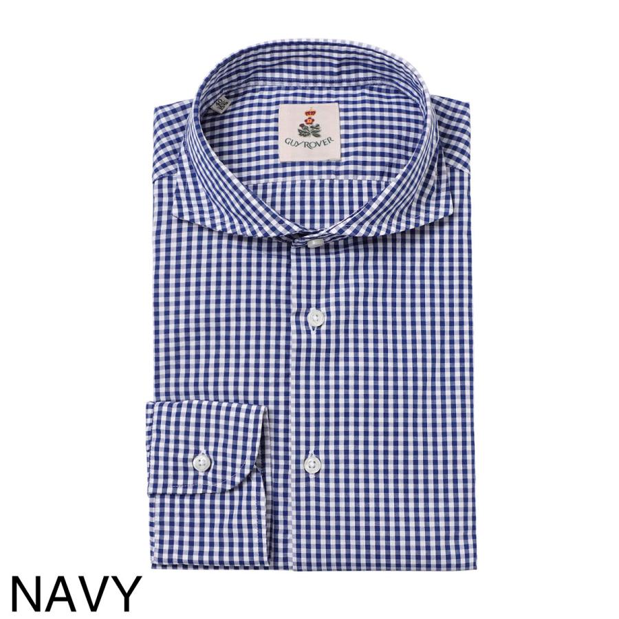 GUY ROVER ギローバー ギンガムチェック ホリゾンタルカラー