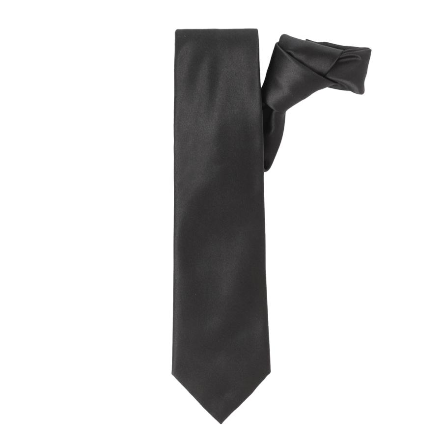 【新品未使用】エンポリオアルマーニ ネクタイ ブラック 無地 ソリッド 透明袋付 EMPORIO ARMANI エンポリオアルマーニ ネクタイ ブラック メンズ