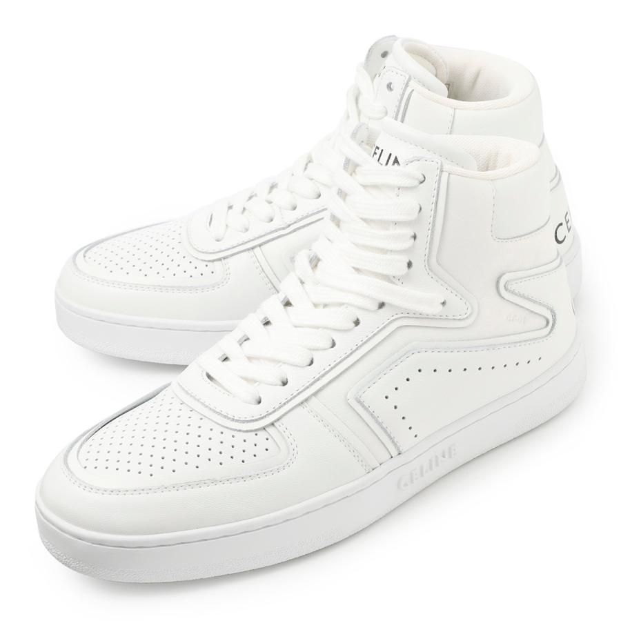 CELLNE ハイカットスニーカー セリーヌ ハイカット レザースニーカー ブラック×レッド