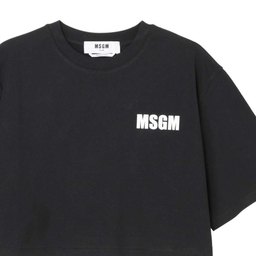 エムエスジーエム MSGM クルーネックTシャツ クロップドTシャツ レディース 3441mdm105-237002-99｜mb-y｜03