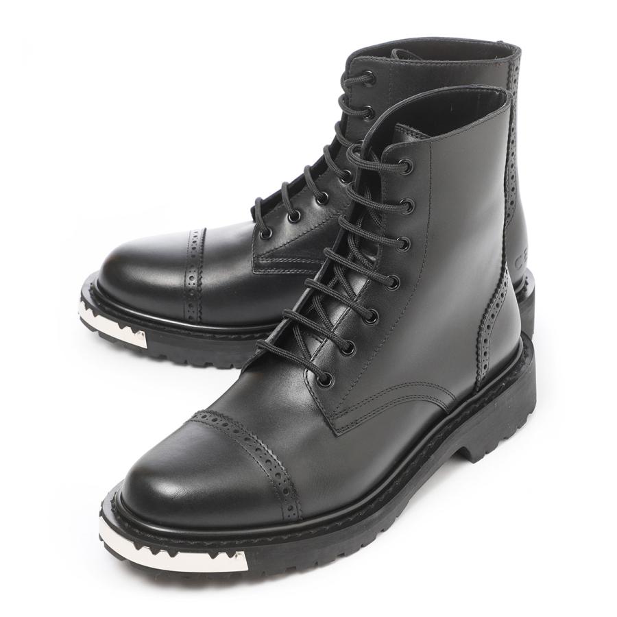 【希少】CELINE　ブラック レザー レースアップブーツ CELINE セリーヌブラック レースアップブーツ